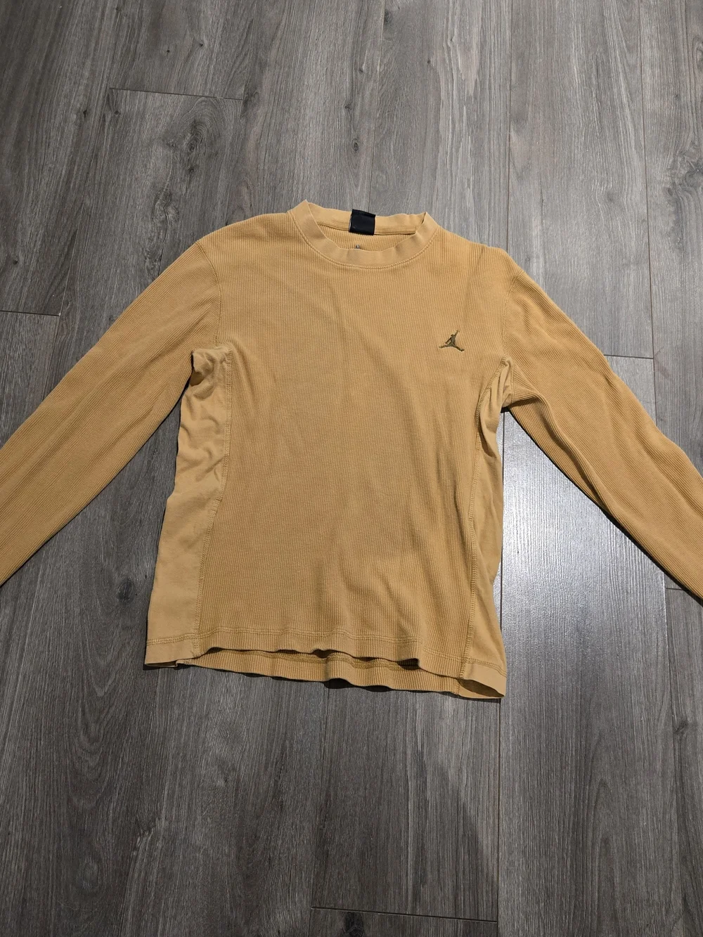 Vintage 2010 Jordan Jumpman Thermal Shirt Mens Medium Gold Yellow Base Layer